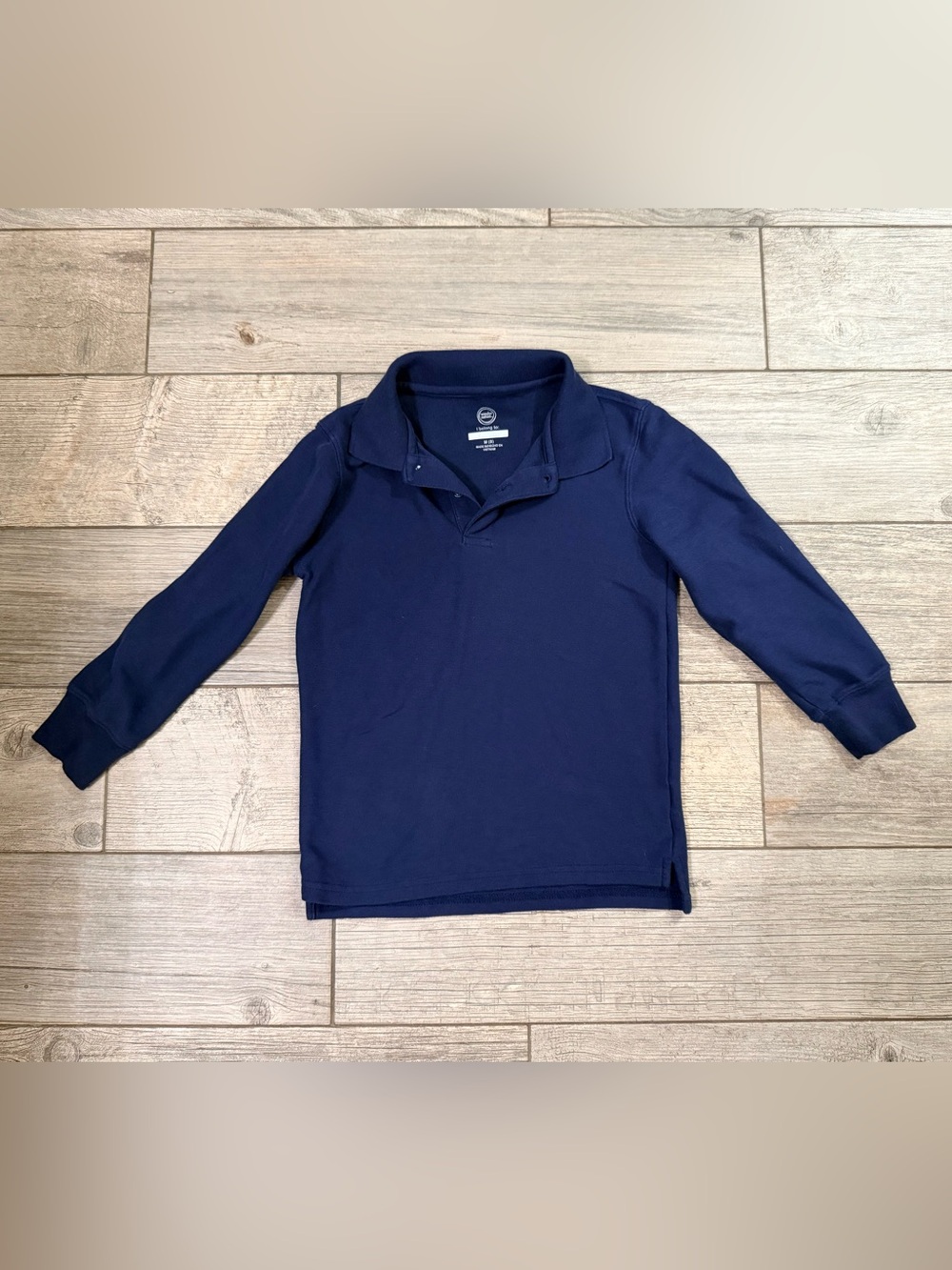 Wonder Nation Navy Long-Sleeve Polo